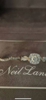 Designer Neil Lane Rose and White Gold Twist Natural Diamond Ring Set.