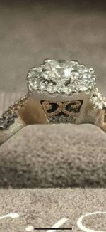 Designer Neil Lane Rose and White Gold Twist Natural Diamond Ring Set.