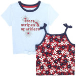 WONDER NATION Girl's size 2T, 4T -or- 5T PATRIOTIC TEE-SHIRT & TANK TO