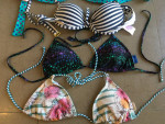 6 Gently used Bathing Suit tops incl. O'Neill +Eliana- Size small