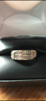 Men’s .50 ctw double row natural diamond wedding band ring. 10K gold