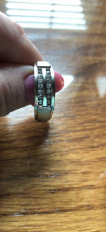 Men’s .50 ctw double row natural diamond wedding band ring. 10K gold