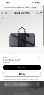 Louis Vuitton Duffle Bag LV Keepall Bandoulière 50