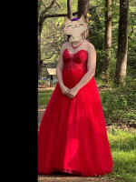 Glow Red Corset Prom Dress size 10/12