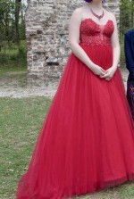 Glow Red Corset Prom Dress size 10/12