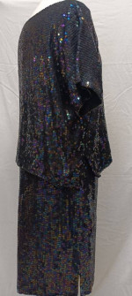 Jewel Queen Vintage Silk & Sequin 2pc Ensemble Size L