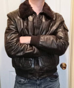 Vintage genuine leather Chess King bomber jacket.