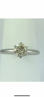 Love story .87 carat round diamond solitaire engagement ring.14K