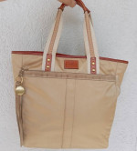 Coach C06M-10101 Hamptons Weekend Collection XL Gold Satin Tote EXC+