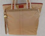 Coach C06M-10101 Hamptons Weekend Collection XL Gold Satin Tote EXC+