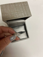 3 piece invisible diamond engagement wedding ring set. 14K white gold