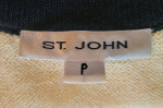 ST. JOHN Lt Yellow and Black/White Decorative Trim Knit Shell Top Sz P