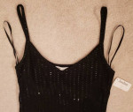 New ST. JOHN Knit Black Shimmery Paillettes Cami Tank – P