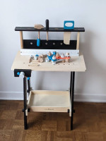 Toy Wooden Tool Bench with Tools