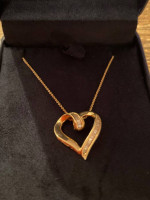 14 K heart with diamonds