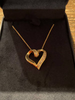 14 K heart with diamonds