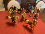 1960's molded plastic horses and riders