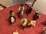1960's molded plastic horses and riders