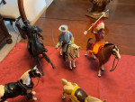 1960's molded plastic horses and riders
