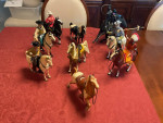 1960's molded plastic horses and riders