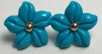 14K Turquoise Flower Earrings