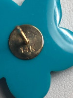 14K Turquoise Flower Earrings