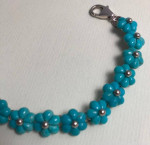 Sterling Silver Turquoise Flower Bracelet