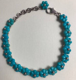 Sterling Silver Turquoise Flower Bracelet