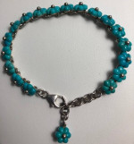 Sterling Silver Turquoise Flower Bracelet