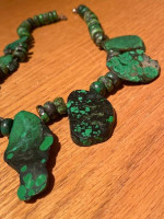 Green Jasper Chunky Necklace Gem Statement Free-formed Jewelry
