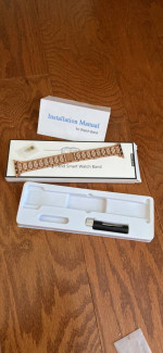 LELONG Compatible with Apple Watch Band Rose Gold w/Rhinestones