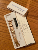 LELONG Compatible with Apple Watch Band Rose Gold w/Rhinestones