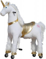 White &Golden Riding Unicorn112 lbs max