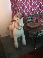White &Golden Riding Unicorn112 lbs max