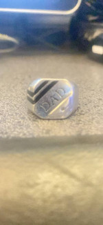 Mens size 10 steel Dad ring(with black onyx)