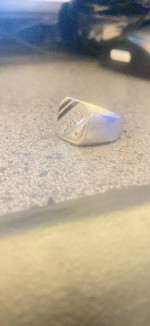 Mens size 10 steel Dad ring(with black onyx)