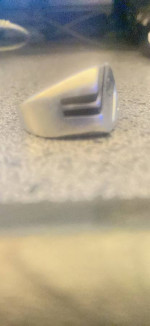Mens size 10 steel Dad ring(with black onyx)