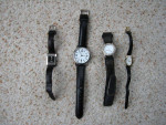 4 Watches with Black Straps All Need Batteries
