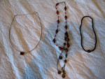 3 Reddish Color Necklaces