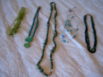 5 Greenish Color Necklaces