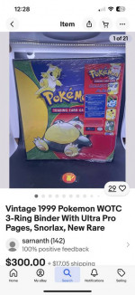 Pokemon 3 Ring Binders from 1999 Ultra Pro