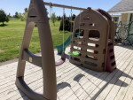 Step 2 Heavy Duty Plastic dual Swing set with slide and clubhouse