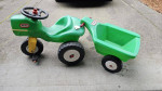 Little Tikes Green Tractor and Trailer good shape