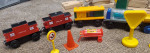 Lot 25+ Vintage Brio Wood Magnetic Thomas Train Set Tracks Crane Shark