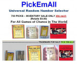 WIN lottery POWERBALL Casino gambling roulette keno NUMBER SELECTOR