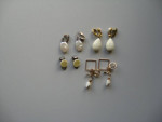 4 Pairs of Vintage White Clip Earrings