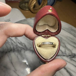 Antique 14k Gold Diamond stackable ring band