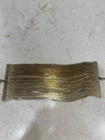 Vintage Disco 80’s Mob Wife Style Liquid Gold Braid Bracelet