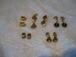 6 Pairs of Gold Tone Clip Earrings