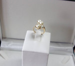 14K GOLD PEARL and DIAMOND SWIRL DESIGN RING Sz.6 LOCAL ESTATE SALE Pc